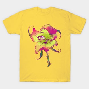 winking neon flower T-Shirt